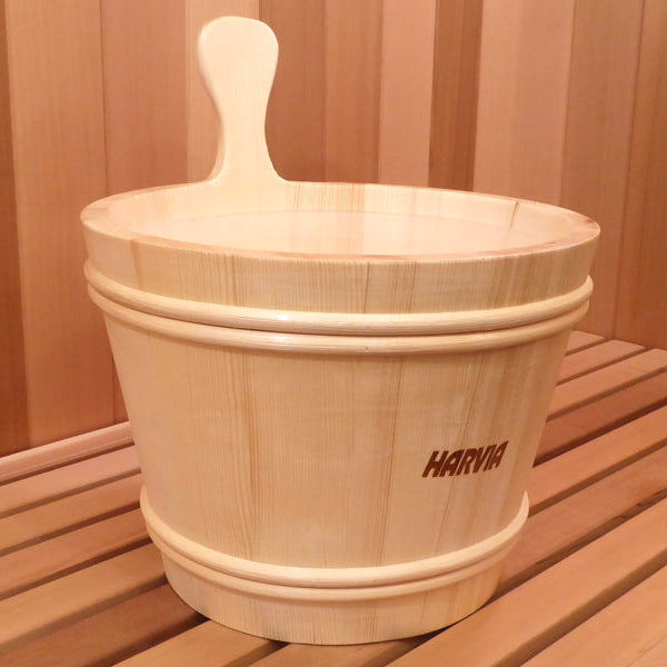 Wood Sauna Bucket with plastic liner