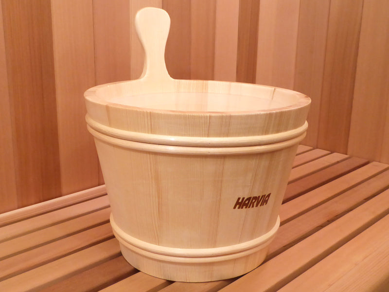 Wood Sauna Bucket with plastic liner