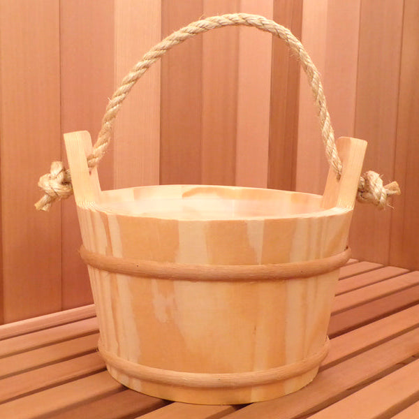 Rope Handle Wood Bucket with plastic liner