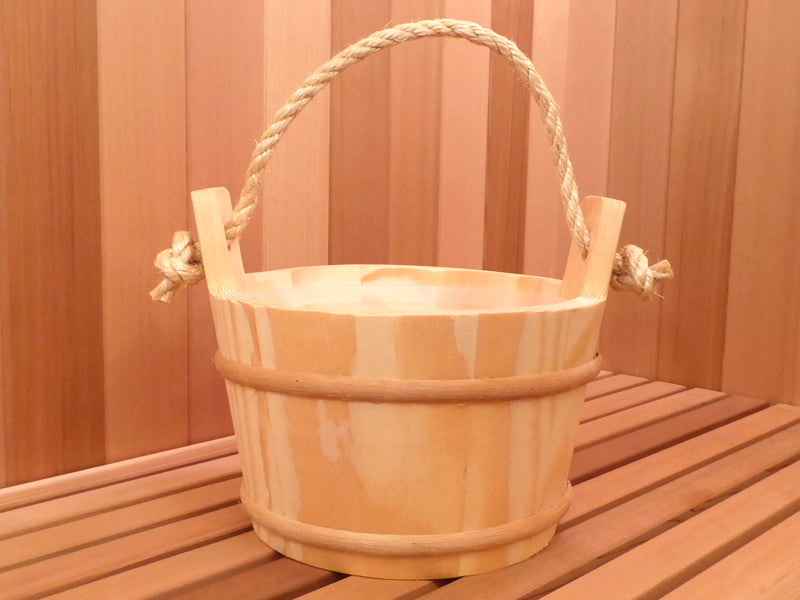 Rope Handle Wood Bucket with plastic liner