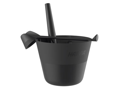 Plastic Black Bucket & Ladle