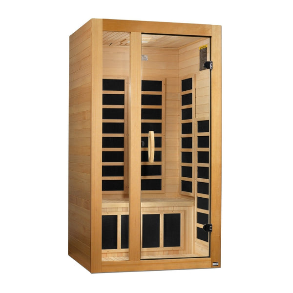 Golden Designs Low EMF 1-Person Dynamic "Gracia" Infrared Sauna with Hemlock Wood | Model: DYN-6119-01 Elite