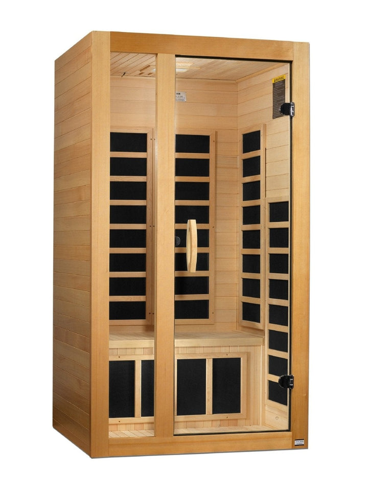 Golden Designs Low EMF 1-Person Dynamic "Gracia" Infrared Sauna with Hemlock Wood | Model: DYN-6119-01 Elite