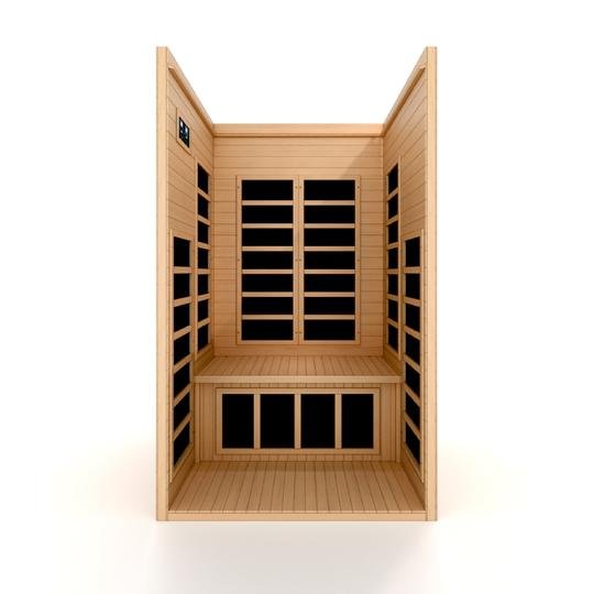 Golden Designs Low EMF 1-Person Dynamic "Gracia" Infrared Sauna with Hemlock Wood | Model: DYN-6119-01 Elite