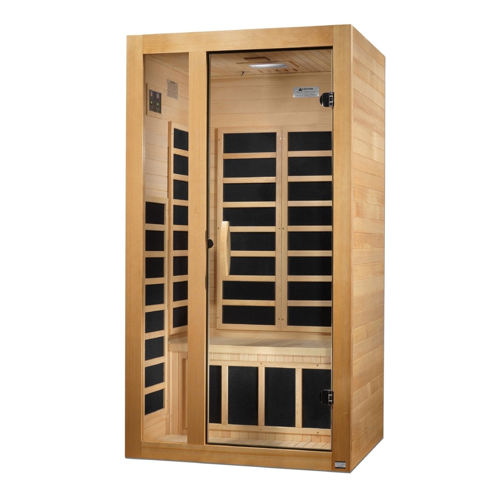 Golden Designs Low EMF 1-Person Dynamic "Gracia" Infrared Sauna with Hemlock Wood | Model: DYN-6119-01 Elite