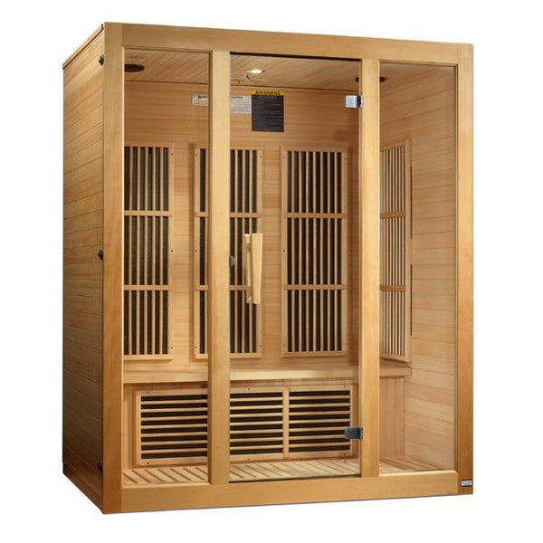 Golden Designs Low EMF 3-Person Maxxus "Bellevue" FAR Infrared Sauna with Hemlock Wood | Model: MX-J306-01 - MX-J306-01