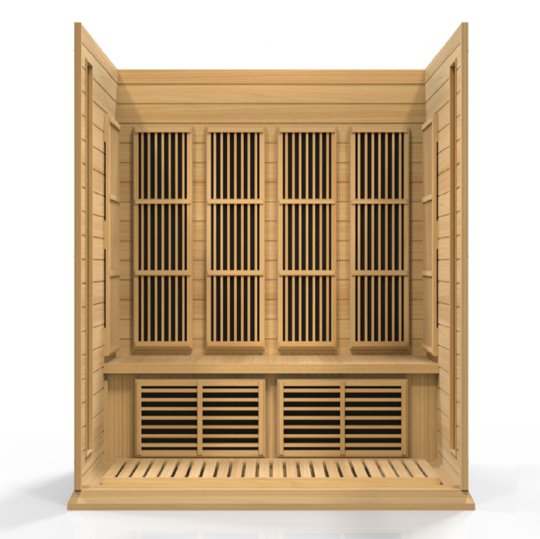 Golden Design Low EMF 4-Person Maxxus FAR Infrared Sauna with Hemlock Wood | Model: MX-K406-01 - MX-K406-01