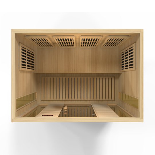 Golden Design Low EMF 4-Person Maxxus FAR Infrared Sauna with Hemlock Wood | Model: MX-K406-01 - MX-K406-01