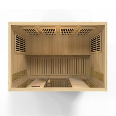 Golden Design Low EMF 4-Person Maxxus FAR Infrared Sauna with Hemlock Wood | Model: MX-K406-01 - MX-K406-01